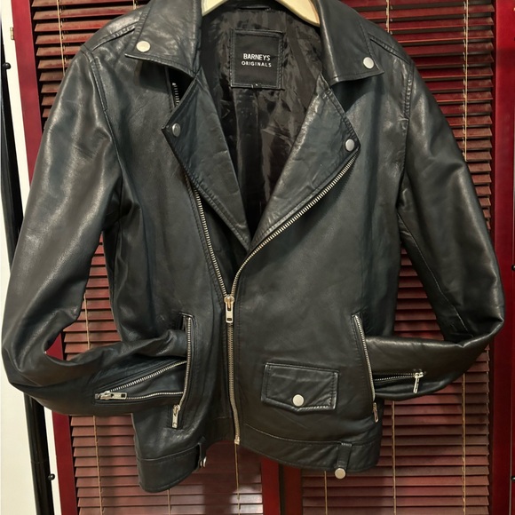 Barneys New York Black Leather Jacket - Picture 2 of 9